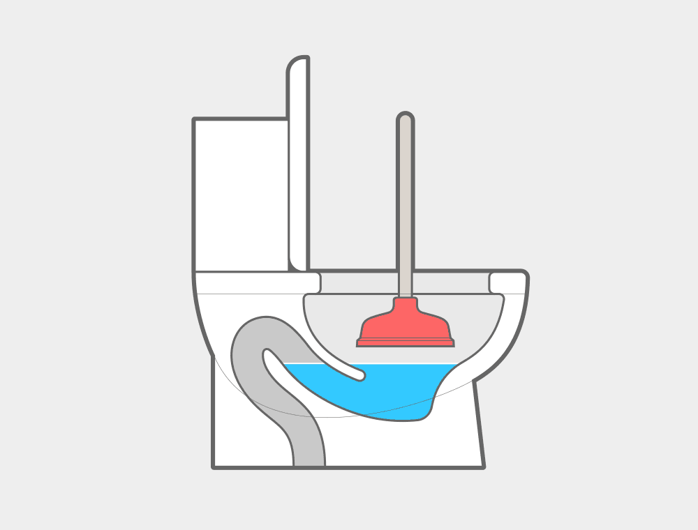 Pull the plunger out of the toilet bowl water and see if the toilet bowl drains.